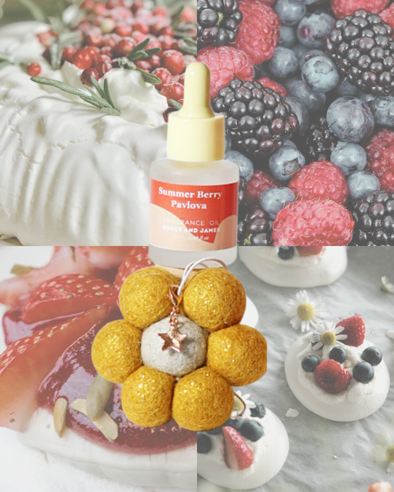 Summer Berry Pavlova - Felt Air Freshener with Christmas Charm