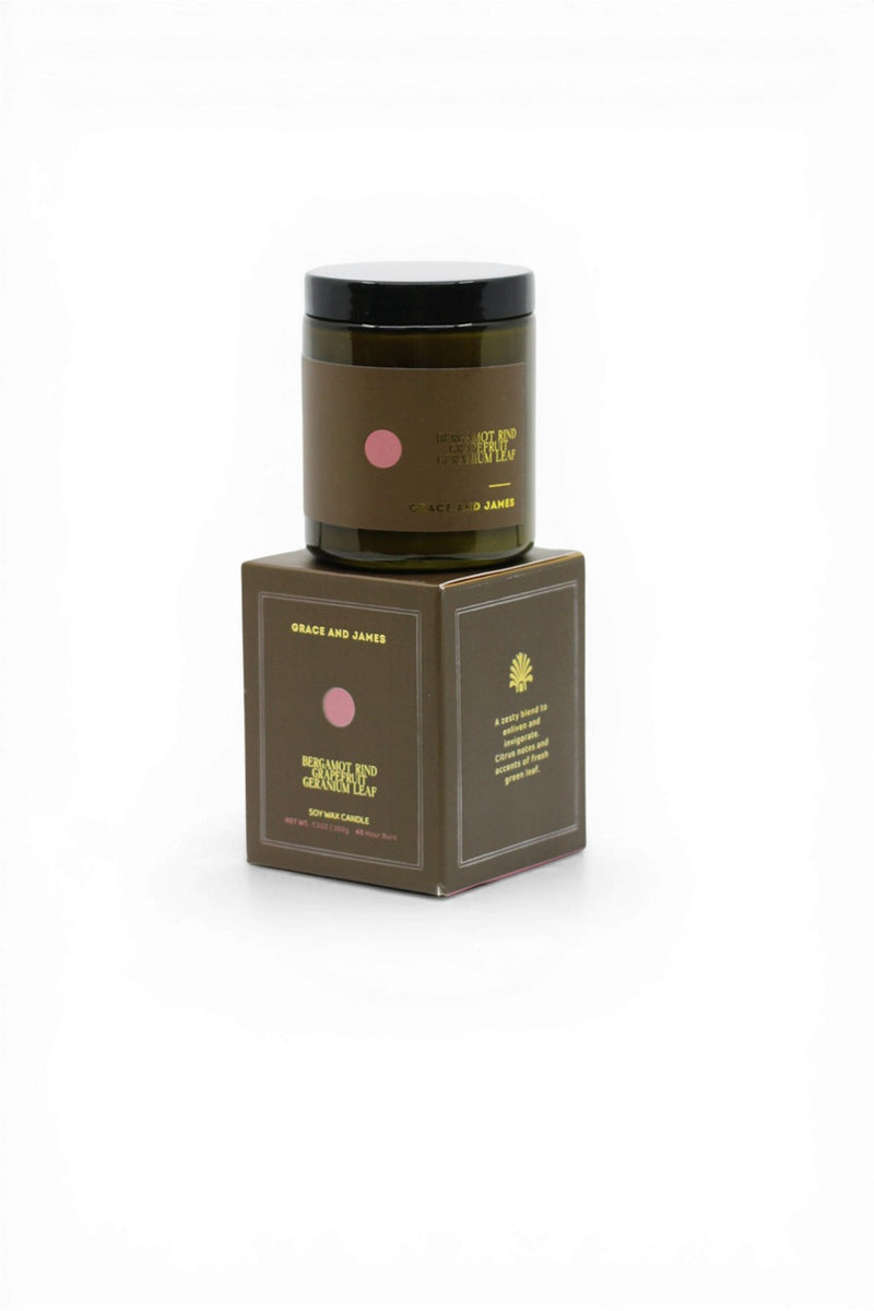 Bergamot Rind, Grapefruit & Geranium Candle 200g – Grace and James ...