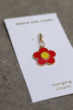 Hanging Charm - Daisy Red & Yellow