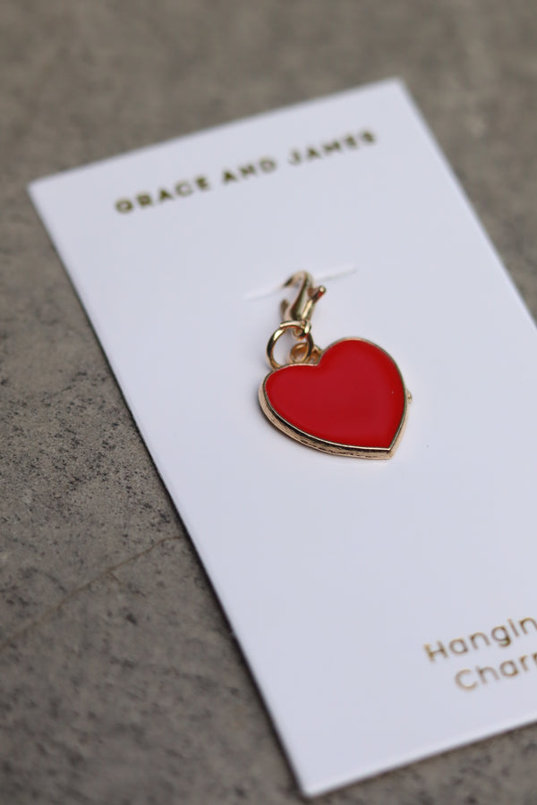 Hanging Charm - Heart Red