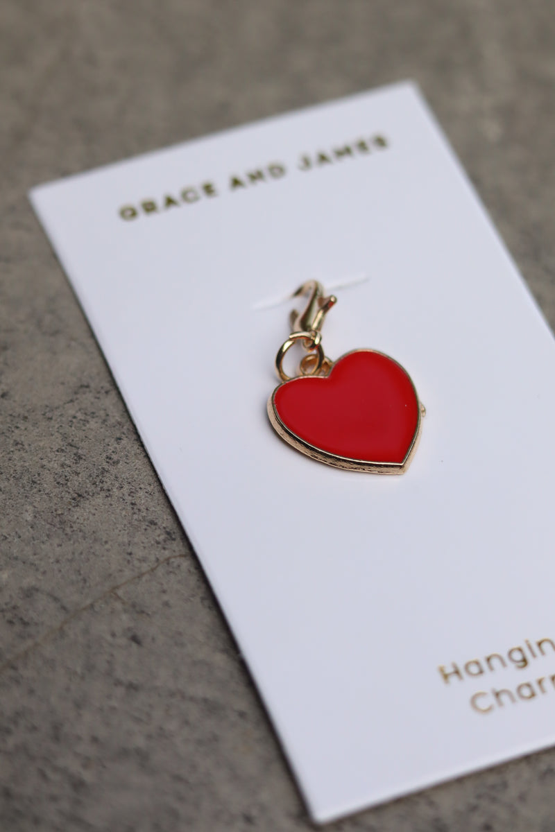 Hanging Charm - Heart Red