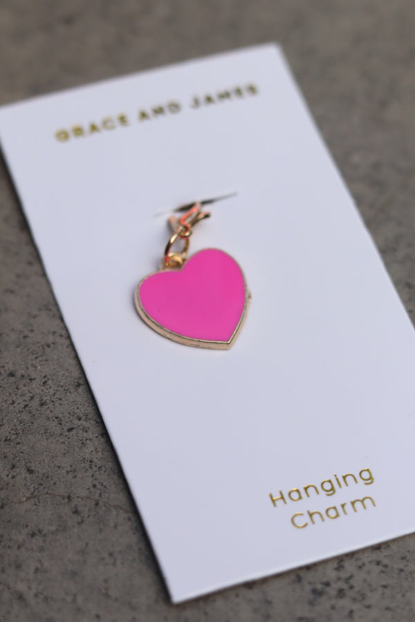 Hanging Charm - Heart Pink