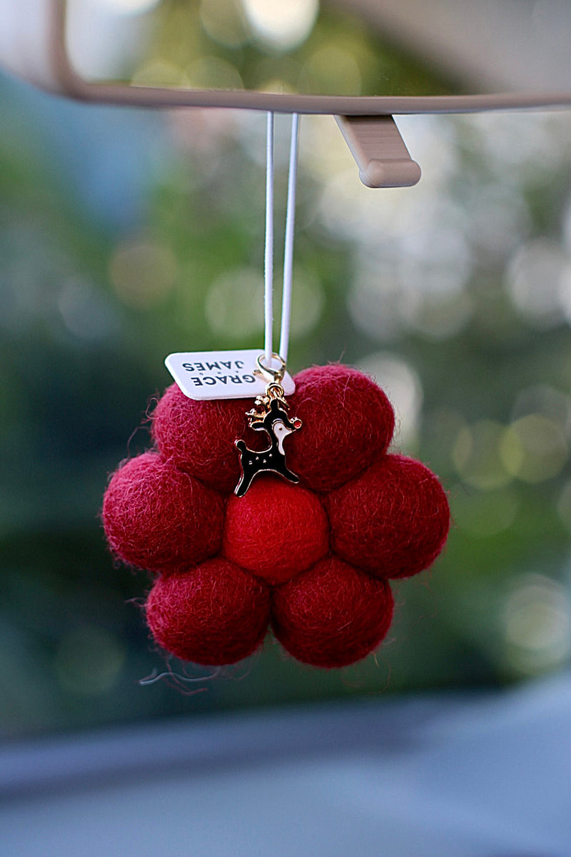 Cedarleaf & Spice- Felt Air Freshener with Christmas Charm