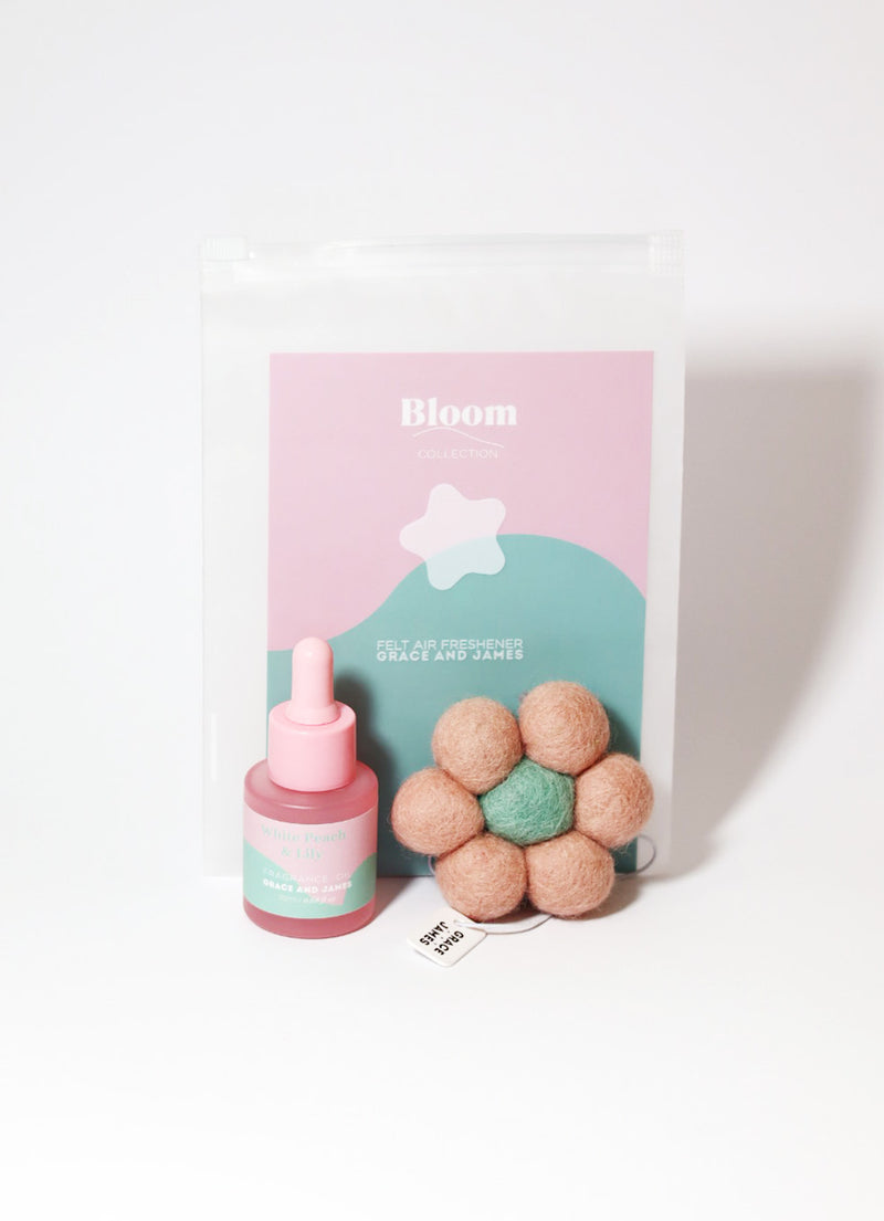 White Peach & Lily - Felt Air Freshener