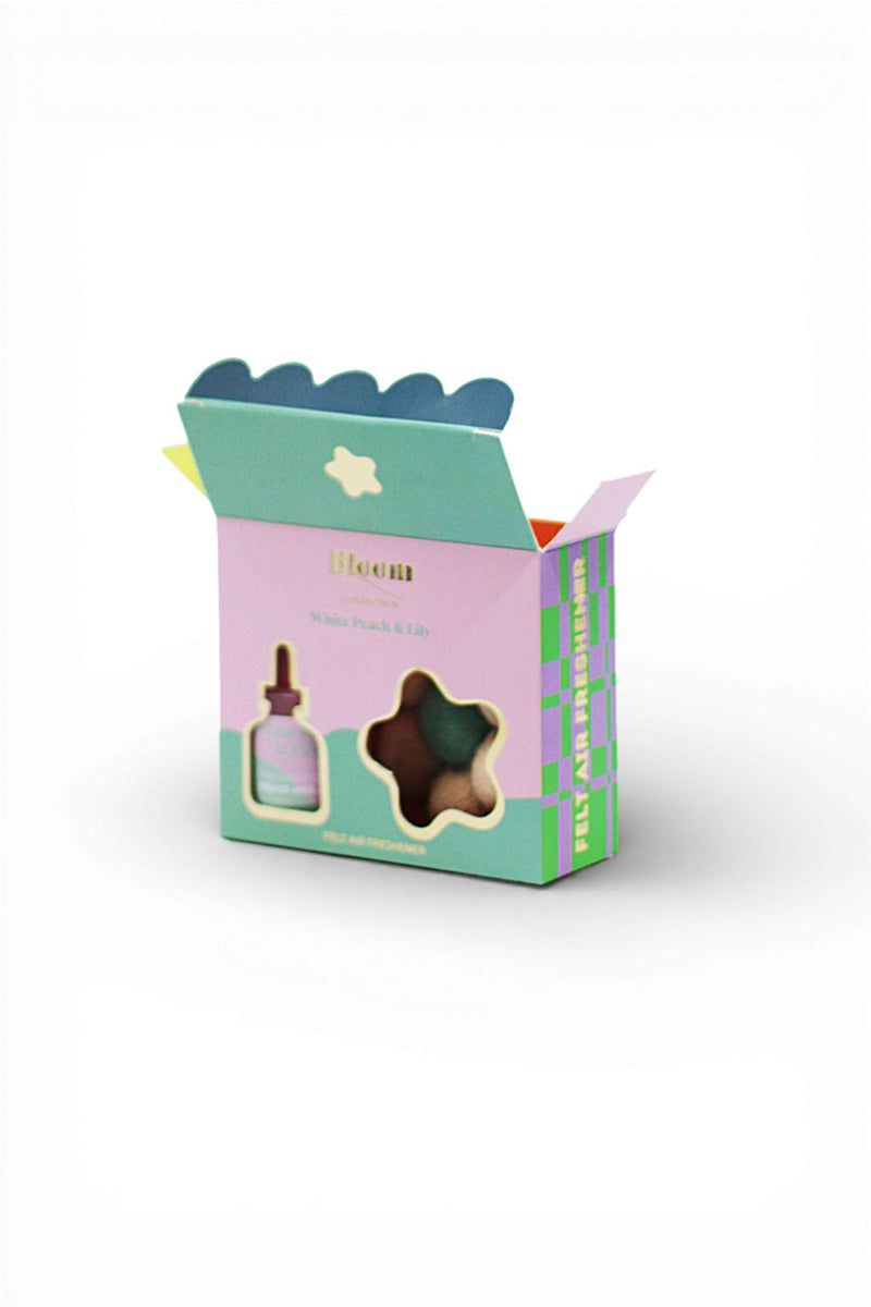 White Peach & Lily - Felt Air Freshener – Grace and James Candle Co